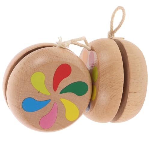 BESTonZON 2 Stück Holz Yoyo für Leichtes Tragbares mit Verstellbarer Schnur Pädagogisch für Anfänger Outdoor spaß Geburtstags Kindgerechtes Sportspielzeug von BESTonZON