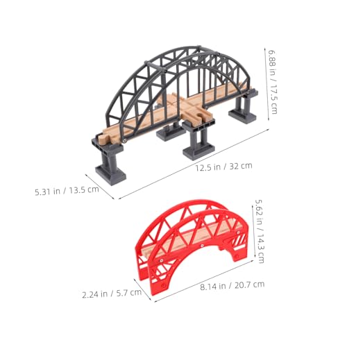 BESTonZON 2 Stück Holzeisenbahn Brücke mit Brückenpfeilern Flexible Gleisverbindung Robustes Zubehör für Zugstrecken Kreatives Layout und Interaktives Bauen BESTonZON 2 Stück Holzeisenbahn Brücke mit Brückenpfeilern Flexible Gleisverbindung Robustes Zubehör für Zugstrecken Kreatives Layout und Interaktives Bauen von BESTonZON