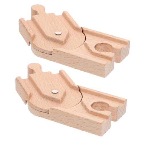 BESTonZON 2 Stück Holzeisenbahn Zubehör Teiliges aus Robustem Holz für Kreative Glatte Oberfläche Erweiterungsschienen für Zugstrecken Fördert Feinmotorik und Fantasie bei Jungen und von BESTonZON