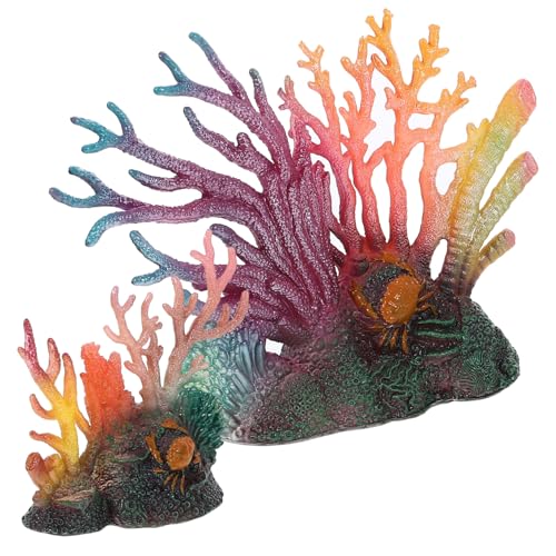 BESTonZON 2 Stück Künstliche Koralle Aquarium Dekoration Realistische Fisch Tank Pflanzen Stabile Deko für Kleine Mittlere Aquarien Naturgetreu und Langlebig BESTonZON 2 Stück Künstliche Koralle Aquarium Dekoration Realistische Fisch Tank Pflanzen Stabile Deko für Kleine Mittlere Aquarien Naturgetreu und Langlebig von BESTonZON