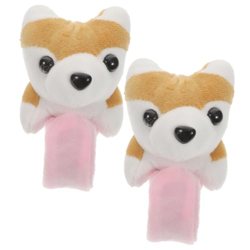 BESTonZON 2 Stück Kuscheliges Plüsch klatscharmband mit Tiermotiven Niedliche Slap Bracelets Weiche Stofftier Armbänder als Partygeschenke für Kindergeburtstag Halloween und Festlichkeiten von BESTonZON