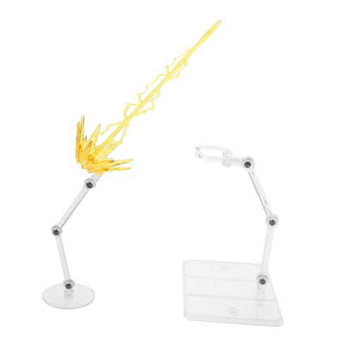BESTonZON 2 Stück Laserenergie-Ornamente durchsichtige Display-Riser aus Kunststoff klarer Actionfigurenständer Halterung für Actionfiguren-Ständer Basis für Figuren Modell Plastik Yellow von BESTonZON