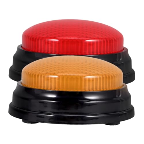 BESTonZON 2 Stück Leuchtende Antwort Buttons mit Sound für Quiz und Partyspiele Robuster Kunststoff Interaktives Wettbewerbsspielzeug für Lustige Contest Aktivitäten von BESTonZON