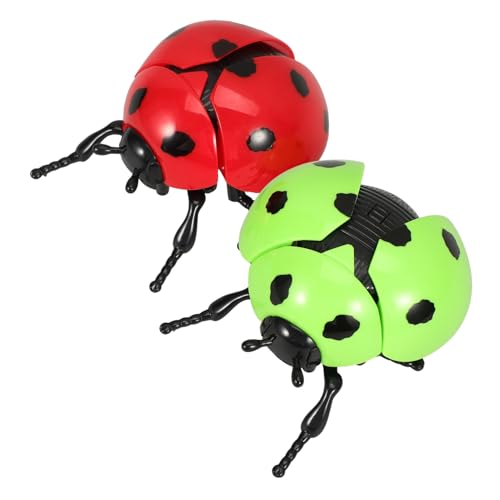 BESTonZON Marienkäfer-Spielzeug Zum Aufziehen Aus Kunststoff 2er-Pack Uhrwerk-Spielzeug Für Kinder von BESTonZON