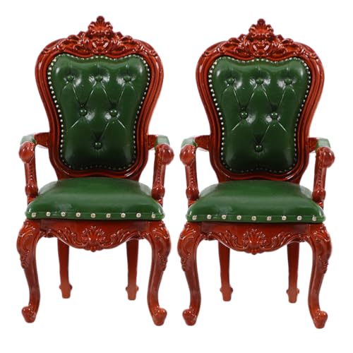 BESTonZON 2 Stück Maßstab Retro Holz Sessel Miniatur Wohnzimmer Stuhl Vintage Stil für Sammler und Puppenhaus Dekoration BESTonZON 2 Stück Maßstab Retro Holz Sessel Miniatur Wohnzimmer Stuhl Vintage Stil für Sammler und Puppenhaus Dekoration von BESTonZON