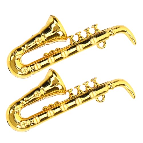 BESTonZON 2 Stück Mini-Saxophon Miniaturen Puppe Instrument Realistisch Klein Retro Mini -saxophonspielzeug Mini-hausdekoration Praktische Miniatur-Saxophon-verzierung Golden Plastik BESTonZON 2 Stück Mini-Saxophon Miniaturen Puppe Instrument Realistisch Klein Retro Mini -saxophonspielzeug Mini-hausdekoration Praktische Miniatur-Saxophon-verzierung Golden Plastik von BESTonZON