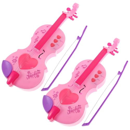 BESTonZON 2 Stück Mini-Spielzeug für die Früherziehung für Kinder, Simulation, Geige, Pfeife, Musikinstrument, Beleuchtung für Kinder, Mädchen, Spielzeug von BESTonZON