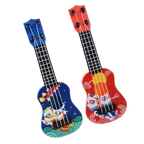 BESTonZON 2 Stück Mini Ukulele Akustische Gitarren für Kleinkinder Jahre Bunte Cartoon Gitarren zur Frühen Musikalischen und Geschenkidee von BESTonZON