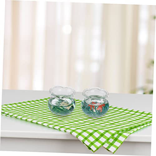 BESTonZON 2 Stück Miniatur Aquarium Dekoration Miniatur Goldfischglas Mini Haus Deko für Puppenhäuser für Schreibtisch und Micro Landschaft BESTonZON 2 Stück Miniatur Aquarium Dekoration Miniatur Goldfischglas Mini Haus Deko für Puppenhäuser für Schreibtisch und Micro Landschaft von BESTonZON