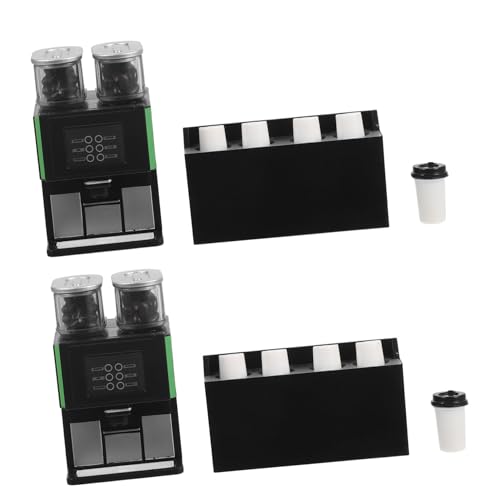 BESTonZON 2 Stück Miniatur Kaffeemaschine Detailgetreues Puppenhaus Zubehör Langlebiges Material Platzsparendes Design Realistische Miniatur Kaffeemaschine für Rollenspiele von BESTonZON