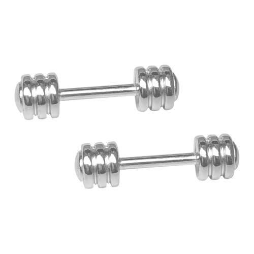 BESTonZON 2 Stück Miniatur Metall Hanteln Mini Dumbbell Simulation Fitness Deko Puppenhaus Zubehör Detailreich und Bruchsicher als Mini Haus Dekoration und Fotorequisite von BESTonZON