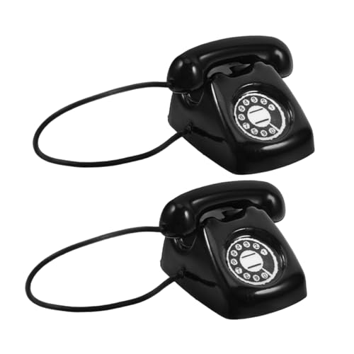 BESTonZON 2 Stück Miniatur Retro Telefon Modell aus Robustem Legierungsmetall Realistische Vintage Telefon Nachbildung für Puppenhaus Deko Kreative Miniatur Requisite für Schreibtisch und BESTonZON 2 Stück Miniatur Retro Telefon Modell aus Robustem Legierungsmetall Realistische Vintage Telefon Nachbildung für Puppenhaus Deko Kreative Miniatur Requisite für Schreibtisch und von BESTonZON