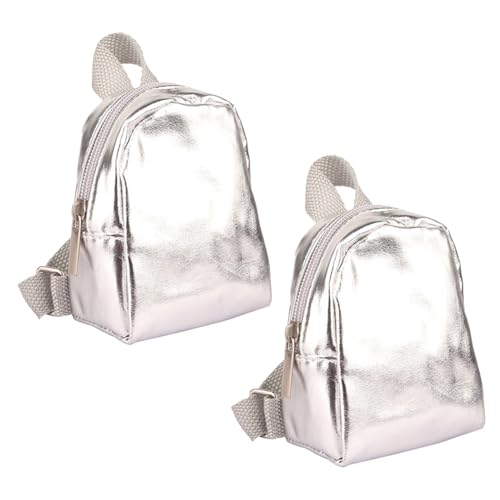 BESTonZON 2 Stück Miniatur Rucksack mit Reißverschluss Puppenrucksack für Puppen Leicht Kompakt Vielseitig für Rollenspiele und DIY-Dekoration für Puppenhaus und Kreatives von BESTonZON