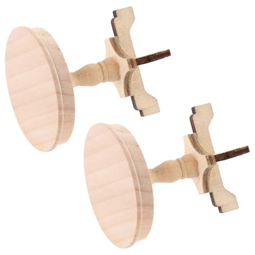 BESTonZON 2 Stück Miniatur Runde Holz Beistelltische Puppenmöbel Dekoration Wohnzimmer Zubehör von BESTonZON