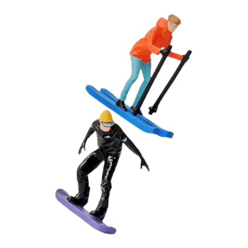 BESTonZON 2 Stück Miniatur Skifahrer Figuren Handbemalt Mini Ski Diorama Dekoration für Modellbau und Makrofotografie Sammler BESTonZON 2 Stück Miniatur Skifahrer Figuren Handbemalt Mini Ski Diorama Dekoration für Modellbau und Makrofotografie Sammler von BESTonZON