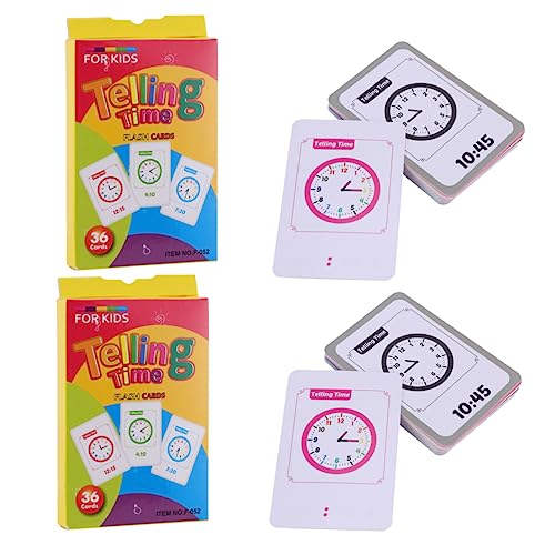 BESTonZON Lernkarten-Set Uhr Zum Erlernen Der Uhrzeit Lernwerkzeug Für Kinder Sicheres Und Unterhaltsames Lernspielzeug von BESTonZON