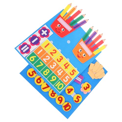 BESTonZON 2 Stück Montessori-Lernspielzeug für Kleinkinder, Filz, Lernspielzeug, Fingerzahlen, Lernen, Zählen, Mathematik, Filzbrett, Vorschul-Manipulative, Reisespiel, Addition, Subtraktion, BESTonZON 2 Stück Montessori-Lernspielzeug für Kleinkinder, Filz, Lernspielzeug, Fingerzahlen, Lernen, Zählen, Mathematik, Filzbrett, Vorschul-Manipulative, Reisespiel, Addition, Subtraktion, von BESTonZON