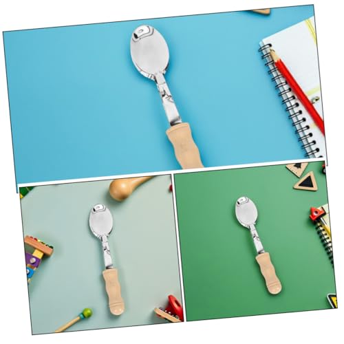 BESTonZON 2 Stück Musiklöffel Metall mit Holzgriff Tragbares Percussion Instrument Klarer Einfach zu Geeignet für Anfänger und Musikfreunde für Partys und Outdoor Einsatz von BESTonZON