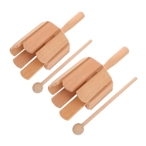 BESTonZON 2 Stück Orff Musikinstrumente Holz Percussion mit Schlägel für Montessori Rhythmus Lernspielzeug Frühe Musikförderung BESTonZON 2 Stück Orff Musikinstrumente Holz Percussion mit Schlägel für Montessori Rhythmus Lernspielzeug Frühe Musikförderung von BESTonZON