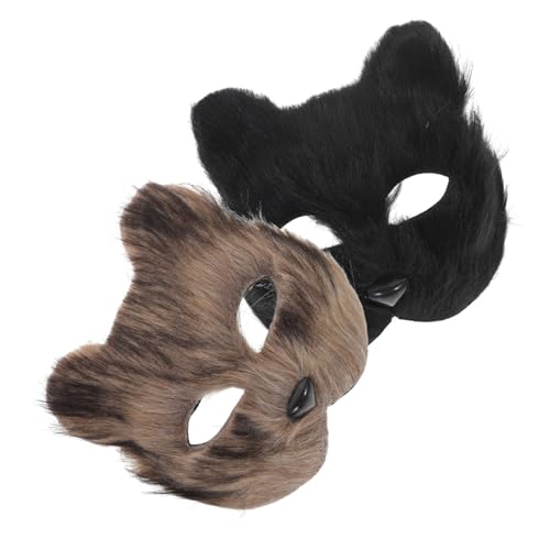 BESTonZON 2 Stück Plüsch Fuchsmaske Realistische Tiermasken mit Elastischem Band für Halloween Kostüm Maskerade Cosplay Fasching Party Zubehör für Damen und Herren BESTonZON 2 Stück Plüsch Fuchsmaske Realistische Tiermasken mit Elastischem Band für Halloween Kostüm Maskerade Cosplay Fasching Party Zubehör für Damen und Herren von BESTonZON
