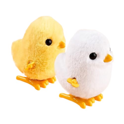 BESTonZON 2 Stück Plüsch Küken Aufzieh Cartoon-Tier-Design- Desktop-Ornament Aufziehspielzeug Für Interaktives Karikatur Aufziehspielzeug PVC von BESTonZON