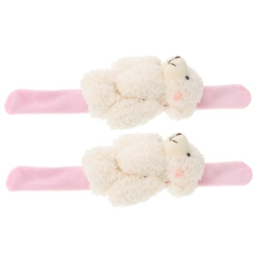 BESTonZON 2 Stück Plüsch Slap Bracelet Handgelenkband mit Niedlichem Bär Weiches Stoffarmband für Halloween Geburtstag Party Verstellbar für Mädchen und Jungen von BESTonZON