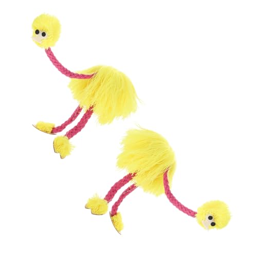 BESTonZON 2 Stück Plüsch Strauß Marionetten Puppen für Robuste Plüschmaterialien Realistische Tieroptik Leichte Tragbare Handpuppen für Interaktives Puppentheater Motorische von BESTonZON