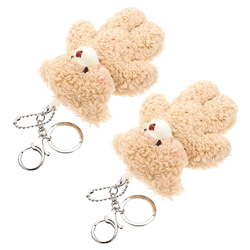 BESTonZON 2 Stück Plüschbär Schlüsselanhänger mit Niedlichem Cartoon Design Weiches Kuscheltier Material Kompakt und Langlebig als Partygeschenk für Dekorativer Taschenanhänger von BESTonZON
