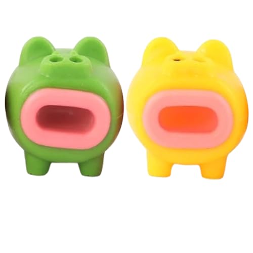 BESTonZON 2 Stück Prise Musik für kinderspielzeug für Erwachsene Cartoon-Tier-Squeeze- Stressspielzeug zum Modellieren von Schweinen Vinyl von BESTonZON