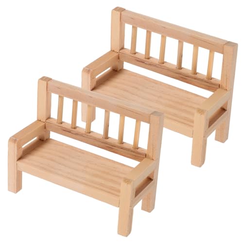 BESTonZON 2 Stück Puppen-miniaturbank Aus Holz, Mini-aufbewahrungsbank Aus Holz, Mini-hausmöbel BESTonZON 2 Stück Puppen-miniaturbank Aus Holz, Mini-aufbewahrungsbank Aus Holz, Mini-hausmöbel von BESTonZON