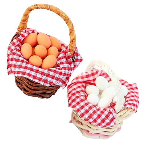 BESTonZON 2 Stück Puppenhaus Eierkorb Miniaturen Zum Basteln Mini Eiermodelle Heimdekorationen Mini Korbverzierungen Mini Körbe Mini Bambuskorb Basteln Miniatur Eier Mini Dekore BESTonZON 2 Stück Puppenhaus Eierkorb Miniaturen Zum Basteln Mini Eiermodelle Heimdekorationen Mini Korbverzierungen Mini Körbe Mini Bambuskorb Basteln Miniatur Eier Mini Dekore von BESTonZON