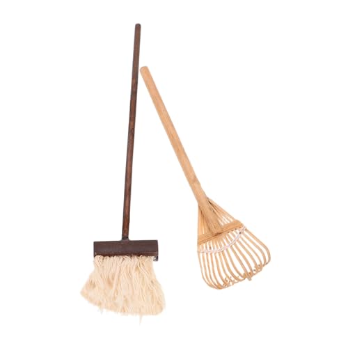 BESTonZON 2 Stück Puppenhaus Modell Mops Miniatur Bausatz Miniatur Gartenwerkzeug Mini Bauernhof Werkzeuge Gartendekoration Mini Zeug Puppenhaus Gartenwerkzeuge Miniatur Werkzeuge Winzige von BESTonZON