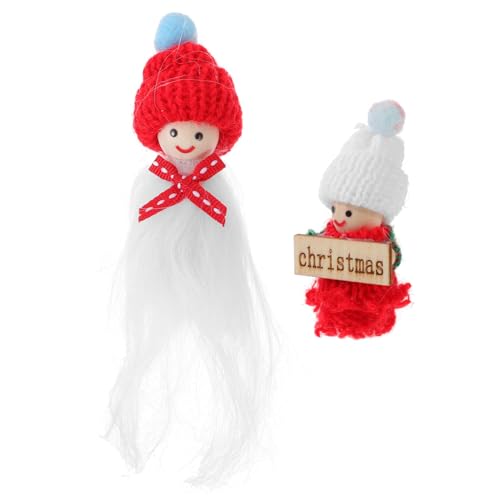 BESTonZON 2 Stück Puppenhaus Ragdoll Ornamente Zubehör Mini für Weihnachten Weihnachts Figuren weihnachtsfiguren ozdoby bożonarodzeniowe süße Hausdekoration Weihnachtsbaumdekoration Holz von BESTonZON