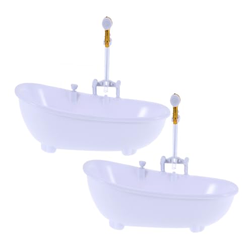 BESTonZON 2 Stück Puppenschwimmbad Fusswanne Für Pool Puppenbadewanne Puppe Elektrische Badewanne Badewerkzeug Puppenduscheimer Puppenduschbecken Weiß von BESTonZON
