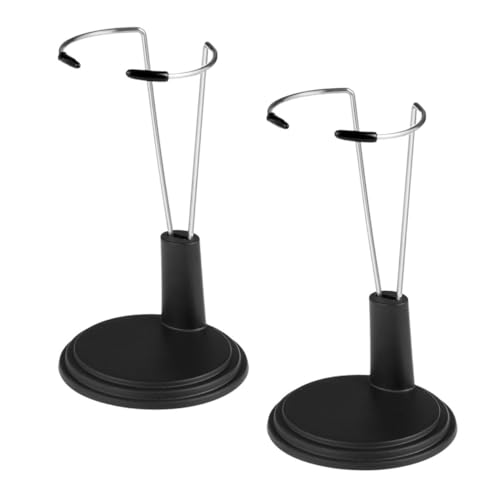 BESTonZON 2 Stück Puppenständer Schwarz mit Stabilem Sockel und Sicherem Halteclip Langlebiger Doll Display Stand für Figuren und Spielzeugzubehör von BESTonZON