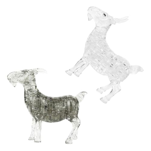 BESTonZON 2 Stück Puzzle Ziege Statue Dekorative Durchsichtige Ziegenfigur für Stilvolle Wohnräume als Tischdekoration für Wohnzimmer Büro und Esszimmer BESTonZON 2 Stück Puzzle Ziege Statue Dekorative Durchsichtige Ziegenfigur für Stilvolle Wohnräume als Tischdekoration für Wohnzimmer Büro und Esszimmer von BESTonZON