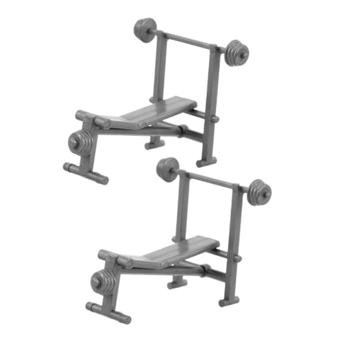 BESTonZON 2 Stück Realistische Gymnastikzubehör mit Hantelbank und Gewichten Dekoration für Mikroszenen und Kreative DIY Projekte von BESTonZON