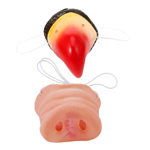 BESTonZON 2 Stück Realistische Papagei Schweinenase Kostüm Requisiten Leichtes Cosplay Zubehör für Halloween Faschingsparty Vielseitig Tragbar Komfortabel von BESTonZON