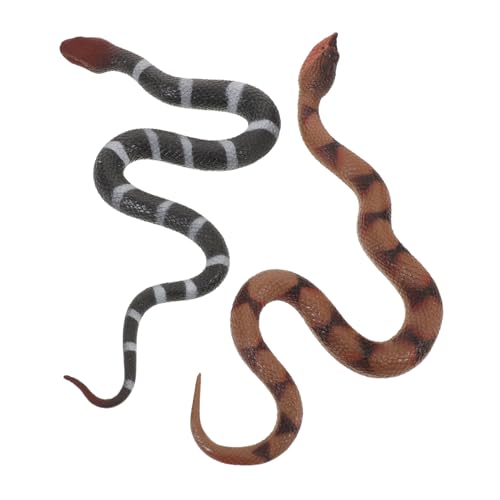 BESTonZON 2 Stück Realistische Schlangenfiguren aus Weichem TPR Gummi Detailgetreue Reptilienmodelle für Halloween Gartendeko Praktische Kinderspiele und Dekorative Tierdarstellungen von BESTonZON