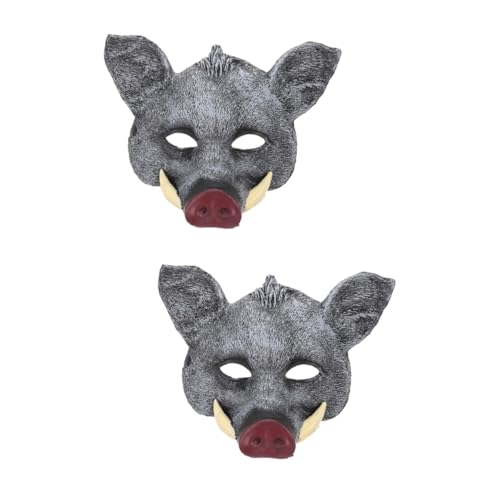 BESTonZON 2 Stück Realistische Wildschwein Maske Halloween Cosplay Prop Tiermaske für Fasching Kostüm Halloween Party Masquerade Ball Zubehör Erwachsene BESTonZON 2 Stück Realistische Wildschwein Maske Halloween Cosplay Prop Tiermaske für Fasching Kostüm Halloween Party Masquerade Ball Zubehör Erwachsene von BESTonZON