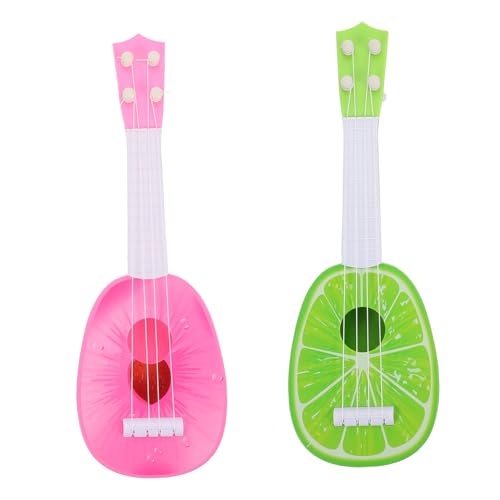 BESTonZON 2 Stück Saiten Mini-Gitarre Kindergitarren Minigitarren Spielten Ukulelen Mini-ukulelen Kunststoffinstrumente Imitiertes Gitarrenspiel Green Plastik von BESTonZON
