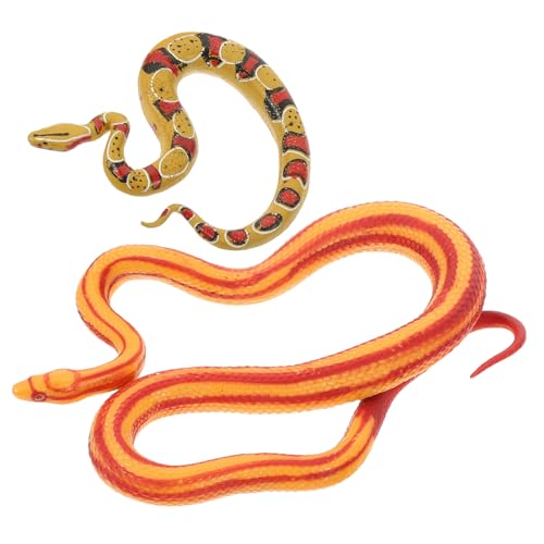 BESTonZON 2 Stück Schlangenmodell Plüsch Simulation Tierfigur Babyspielzeug Kinderspielzeug plastiktiere für schlangen Schlangenfigur Miniatur Schlangenstatue von BESTonZON