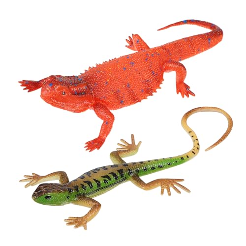 BESTonZON 2 Stück Simulationstiermodell Eidechsenfigur Simulations-eidechsenmodell Kleine Eidechsendekoration Realistische Reptilienfigur Eidechsenskulptur Simulation Von Tierfiguren Plastik von BESTonZON