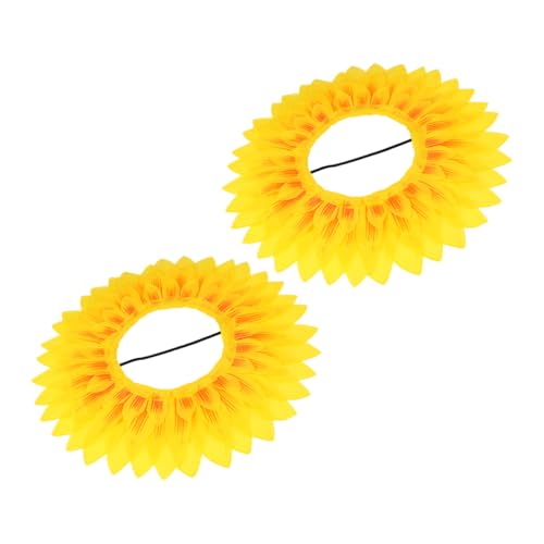 BESTonZON 2 Stück Sonnenblumenkopf -deckungs -requisiten Mütze Für Kleine Mädchen Sonnenblumenkostüm Sonnenblumenhut Blumenhut-kostüm Sonnenblume Kopfstück Sonnenkostüm Seidentuch Yellow von BESTonZON