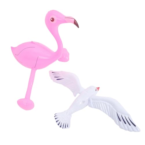 BESTonZON 2 Stück Teiliges Aufblasbares Poolspielzeug mit Flamingo Vielseitige Wasserparty Deko Langlebig Einfach Aufblasbar für Strand und Poolpartys von BESTonZON