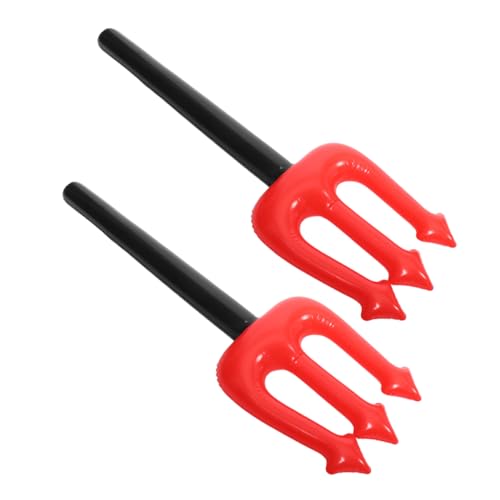 BESTonZON 2 Stück Teiliges Aufblasbares Teufel aus Langlebigem PVC Schnelles Aufblasen Auffälliges Halloween Dämonen Party Accessoire für Kostüm und Verkleidung von BESTonZON