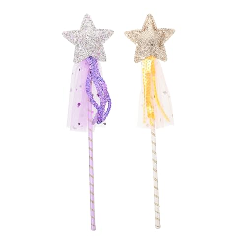 BESTonZON 2 Stück Teiliges Feenstab mit Fünfzackigem Stern Zauberhafte Cosplay Requisiten für Leuchtender Zauberstab für Bühnenauftritte Party und Geburtstag Bunt Gold BESTonZON 2 Stück Teiliges Feenstab mit Fünfzackigem Stern Zauberhafte Cosplay Requisiten für Leuchtender Zauberstab für Bühnenauftritte Party und Geburtstag Bunt Gold von BESTonZON