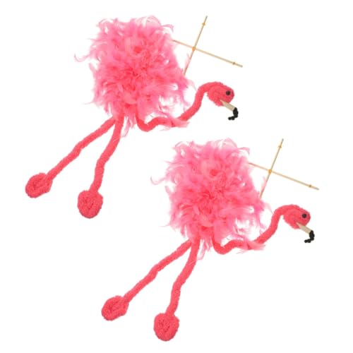 BESTonZON 2 Stück Teiliges Flamingo Marionetten Puppen aus Flauschigem Plüsch mit Leichtem Bambusrahmen Interaktive Tiermarionetten für Kindertheater Kreative Aufführungen und Dekorative von BESTonZON