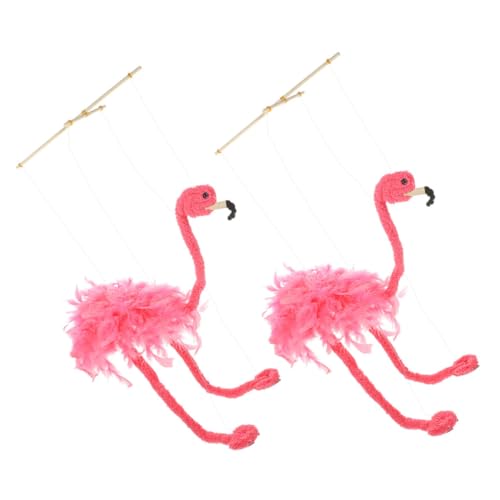 BESTonZON 2 Stück Teiliges Flamingo Marionetten aus Weichem Plüsch Interaktive Marionettenpuppen Langlebig und Wiederverwendbar Farbenfrohes Kindertheater für Kreative Aufführungen von BESTonZON
