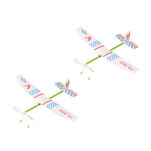 BESTonZON 2 Stück Teiliges Gummiband Flugzeug Modell Leichter Gleiter aus Sicherem Material Fördert Hand Auge koordination für Outdoor Spiel Muster Zufällig von BESTonZON
